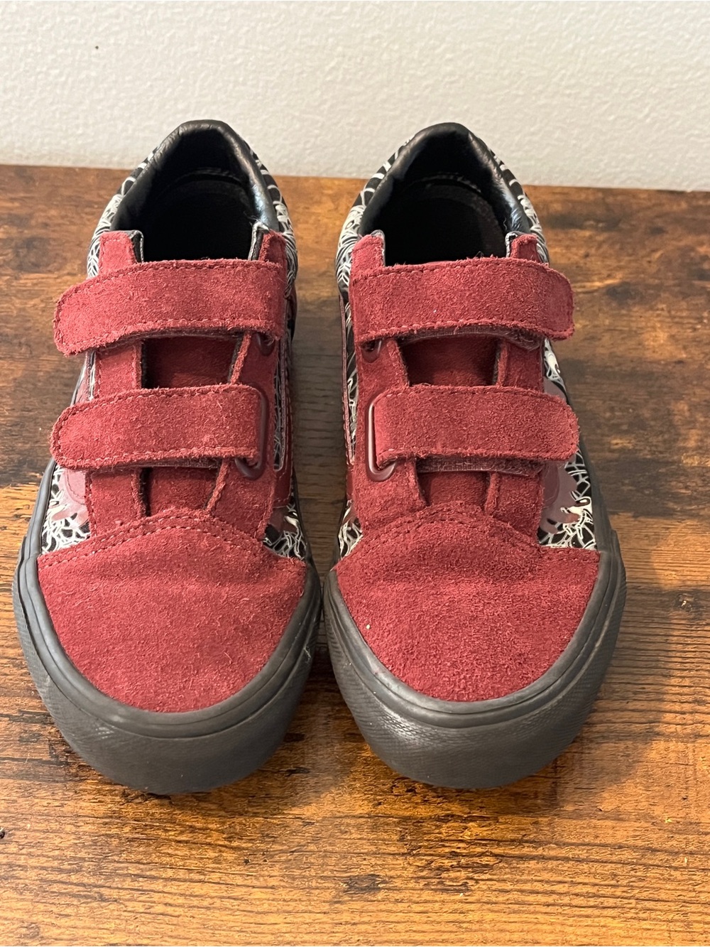 Vans Old Skool V Kids Size [SIZE] Glow In Dark Halloween Maroon Purple Black